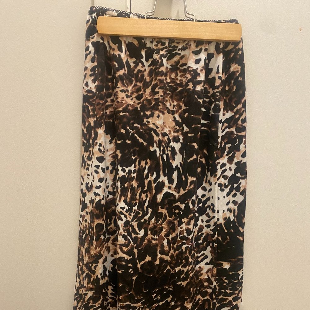 Brown Animal Print Midi